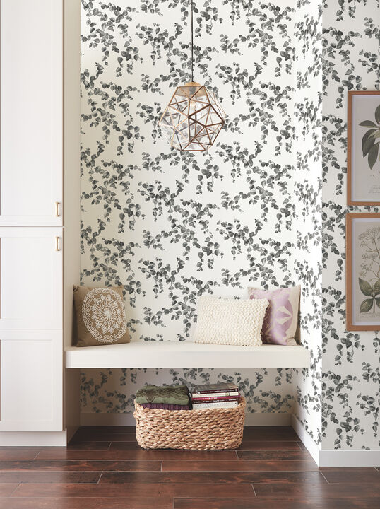 Creeping Fig Vine Black & White Wallpaper (Set of 2)