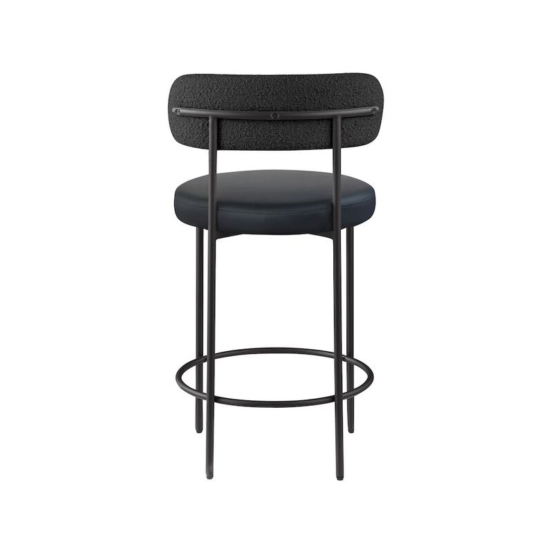 Meridian Furniture Beacon Vegan Leather Seat Stool, Set of 2