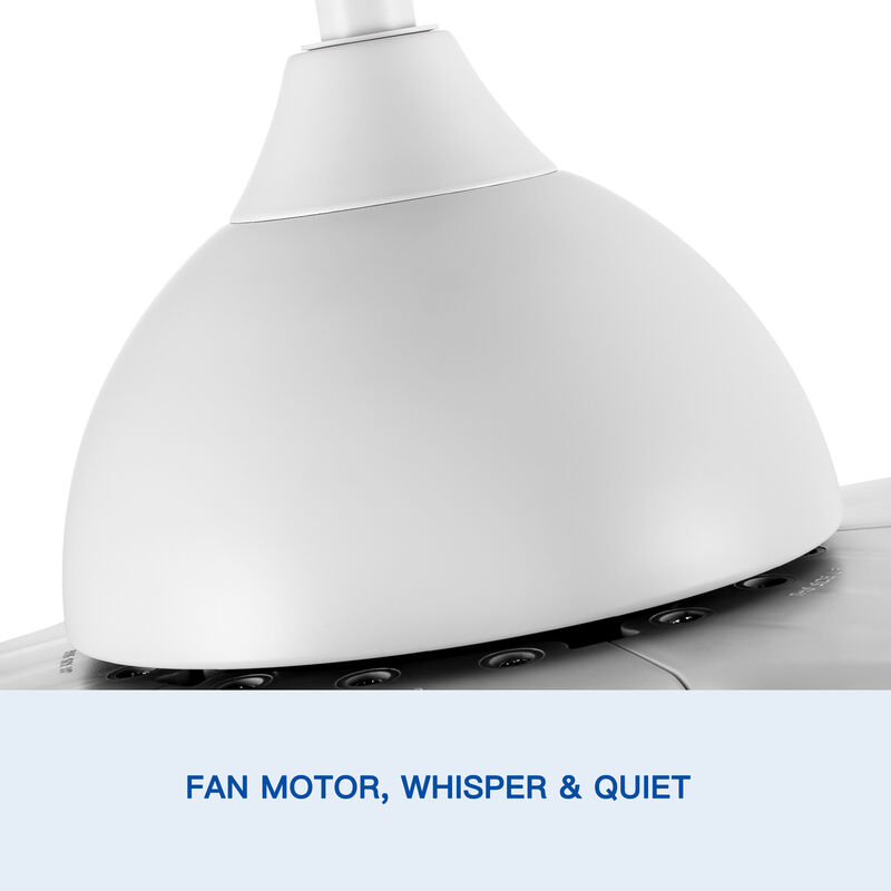 60 Inch Modern LED Ceiling Fan with Light - White ABS Blades, 6-Speed Reversible Fan image number 5