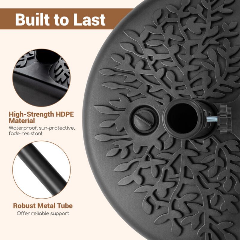 55 LBS Half Round Patio Umbrella Base  for Deck Lawn Poolside image number 4