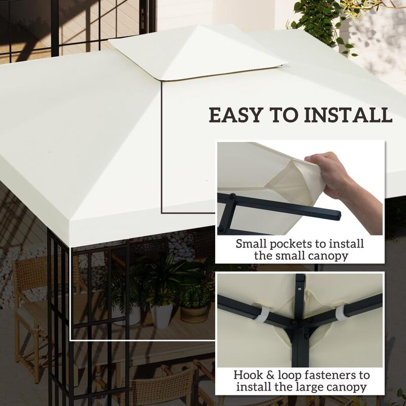 Hivvago 10' x 10' Gazebo Replacement Canopy 2-Tier Top UV Cover (Top Only) image number 4