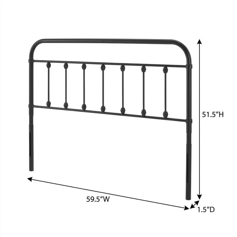Metal Queen Headboard inwith Sturdy Frame and Elegant Design image number 2