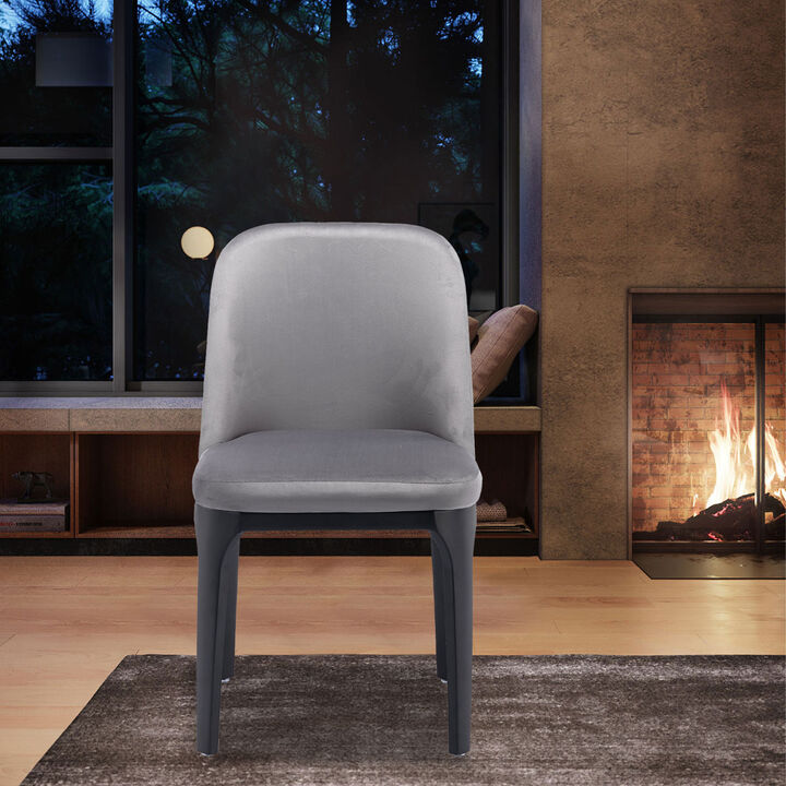 Velvet and Metal Dining Side Chair