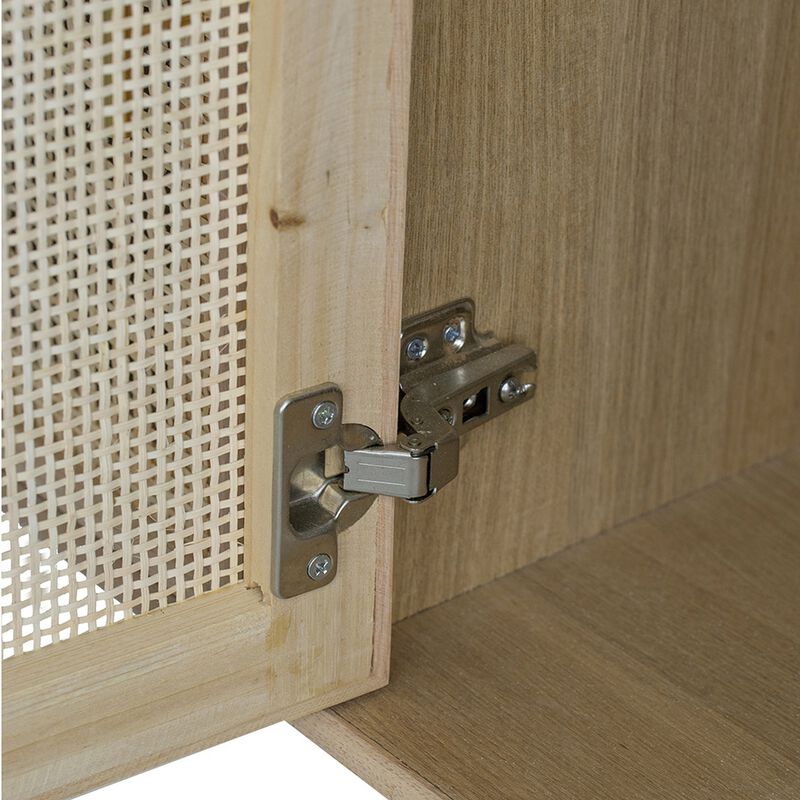 Dana 47 Inch TV Media Entertainment Console, 3 Rattan Doors, Modern, Brown