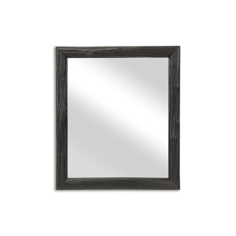 HomeRoots 20" Black Solid Wood Accent Mirror image number 0