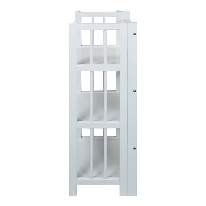 Casual Home 3-Shelf Folding Bookcase, 14" Wide, White