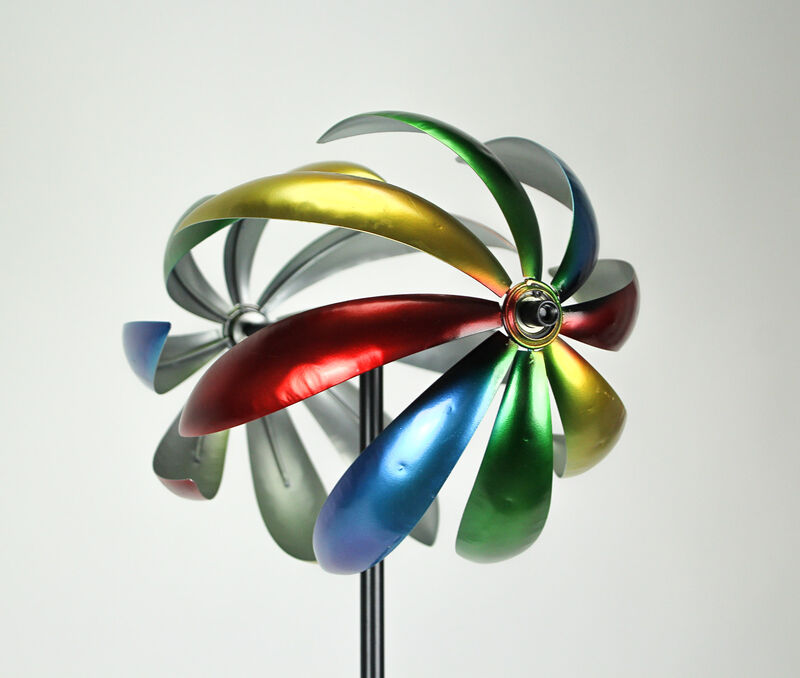 64 Inch Metal Kinetic Wind Spinner Garden Stake Lawn Decor Yard Art Sculpture image number 2