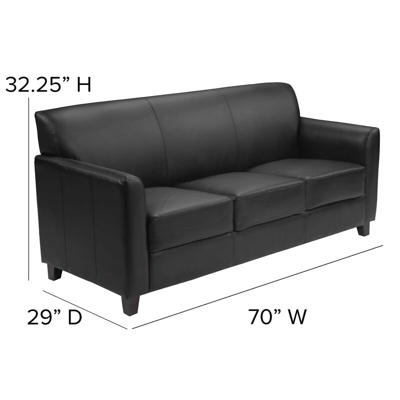 Flash Furniture HERCULES Diplomat Series Black LeatherSoft Sofa image number 3
