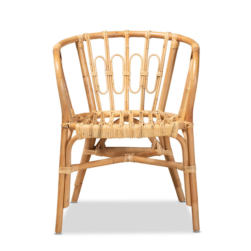 Baxton Studio Luxio Modern and Contemporary Natural Finished Rattan Dining Chair