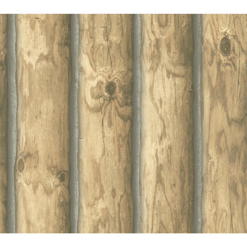 Mountain Logs  Light Brown Wallpaper image number 0