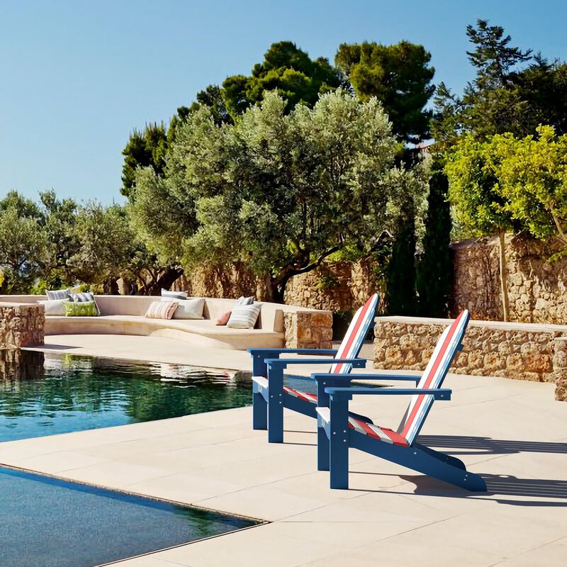 LUE BONA Adirondack Chair Weather Resistant, Outdoor Patio Chair, Adirondack Chairs with Cup Holder, 300lbs Modern Adirondack Ch