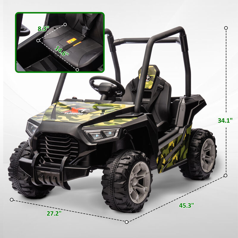 BreeBe 12V Kids Electric Car with Parent Remote Control, Spring Suspension, Soft Start, Music, LED Light, Safety Belt image number 2