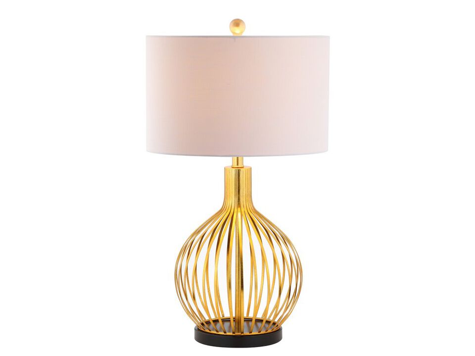 Baird 29.5" LED Metal Table Lamp, Gold leaf