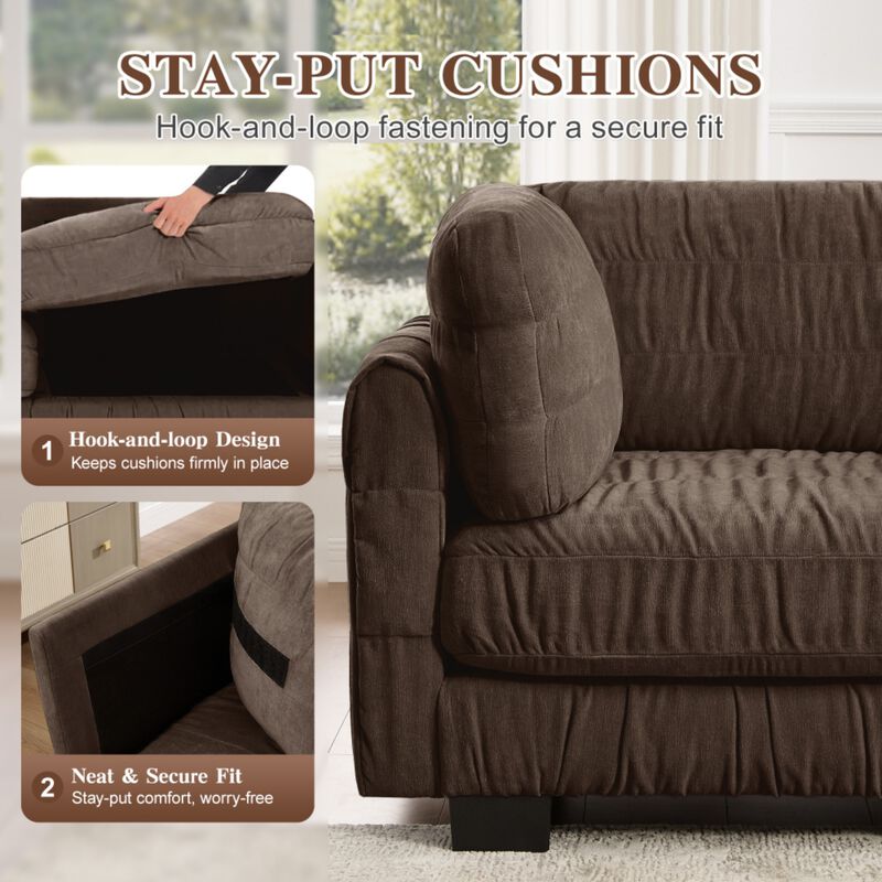 Fukwis Chenille Ruched Modular Sectional Sofa image number 7