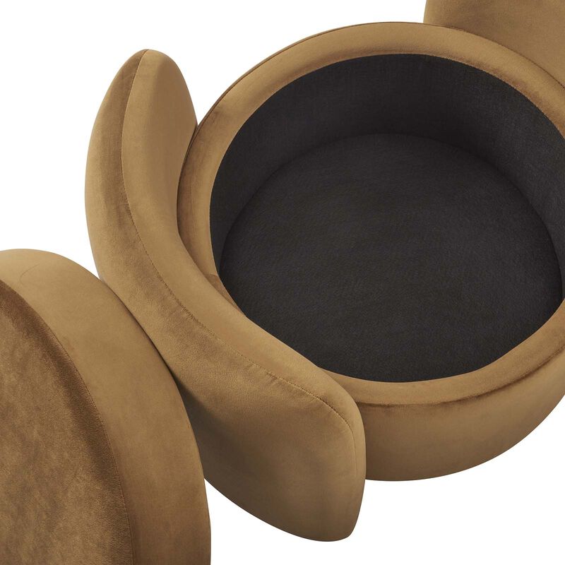 Nebula Upholstered Performance Velvet Ottoman image number 7