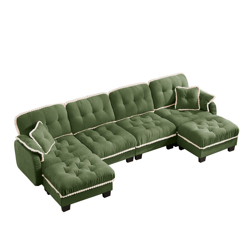 Ziworl Cloud U-Shaped Sofa with 4 Pillows image number 9