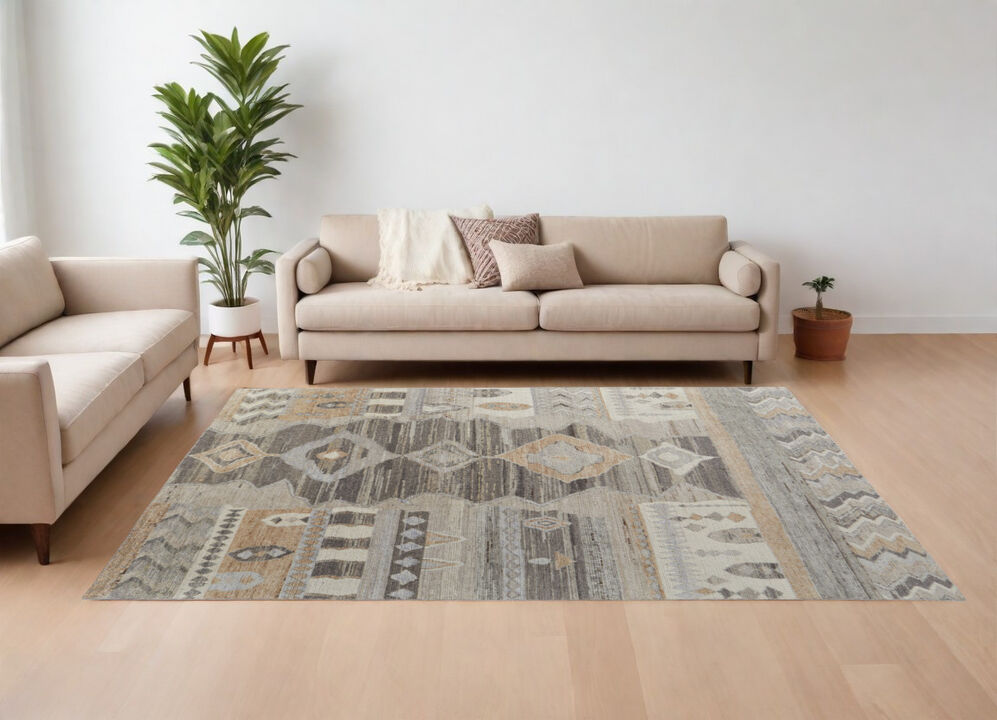 HomeRoots Wool Moroccan Hand Knotted Area Rug
