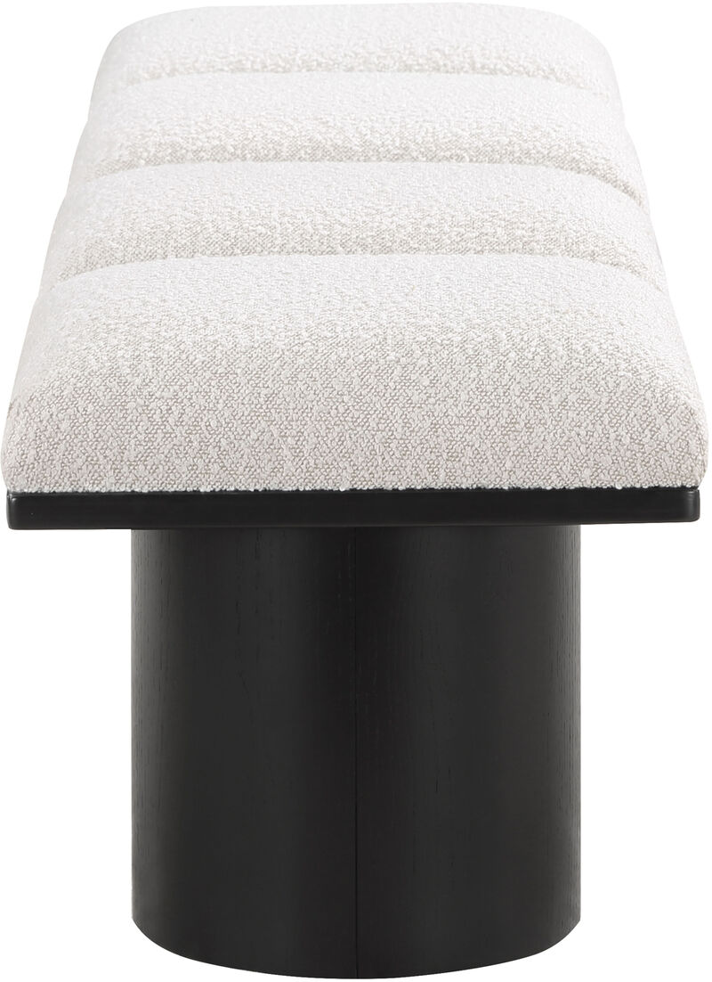Meridian Furniture Pavilion Cream Boucle Fabric Bench