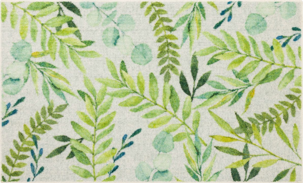 Prismatic Leaf Fronds Bath and Kitchen Mat Collection