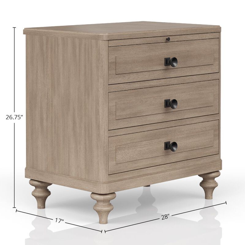 Wilmington 3 Drawer Nightstand