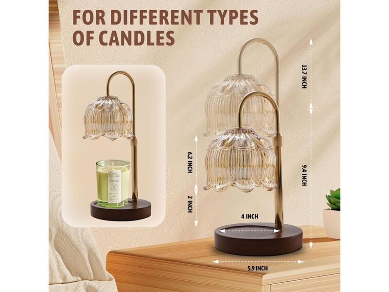Electric Candle Warmer Lamp with Timer Dimmer Wax Melt Lamp for Home image number 2