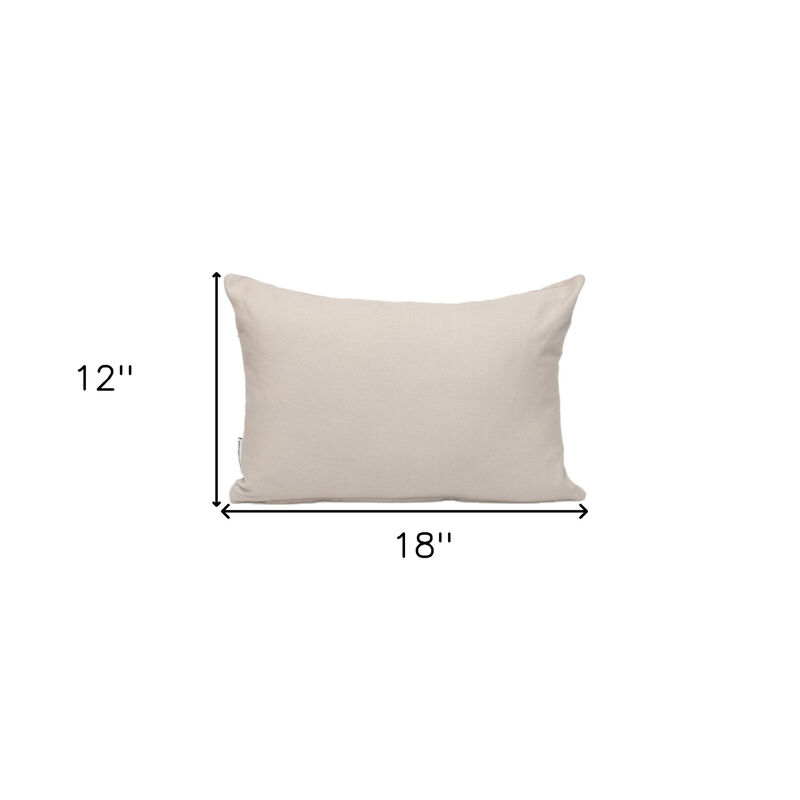 HomeRoots 12" X 18" Natural Cotton Throw Pillow image number 3