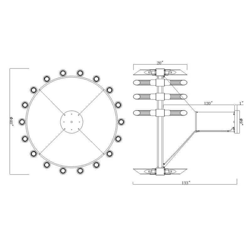 CWI Lighting Croissant 36 Light Chandelier With Satin Gold Finish