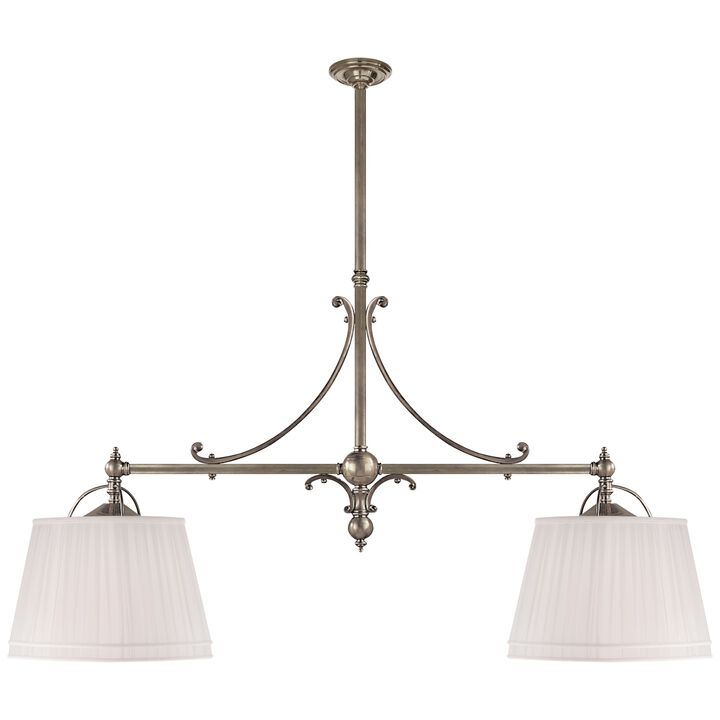 Sloane Double Shop Pendant with Linen Shades