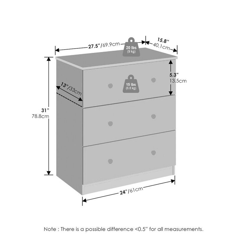 Frans Simple Design Console Table with 3 Drawers for Entryway, Living Room