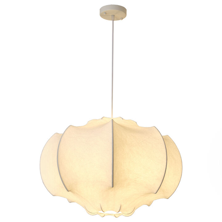 23.6 in 3-Light White Cloud Faux Silk Chandelier
