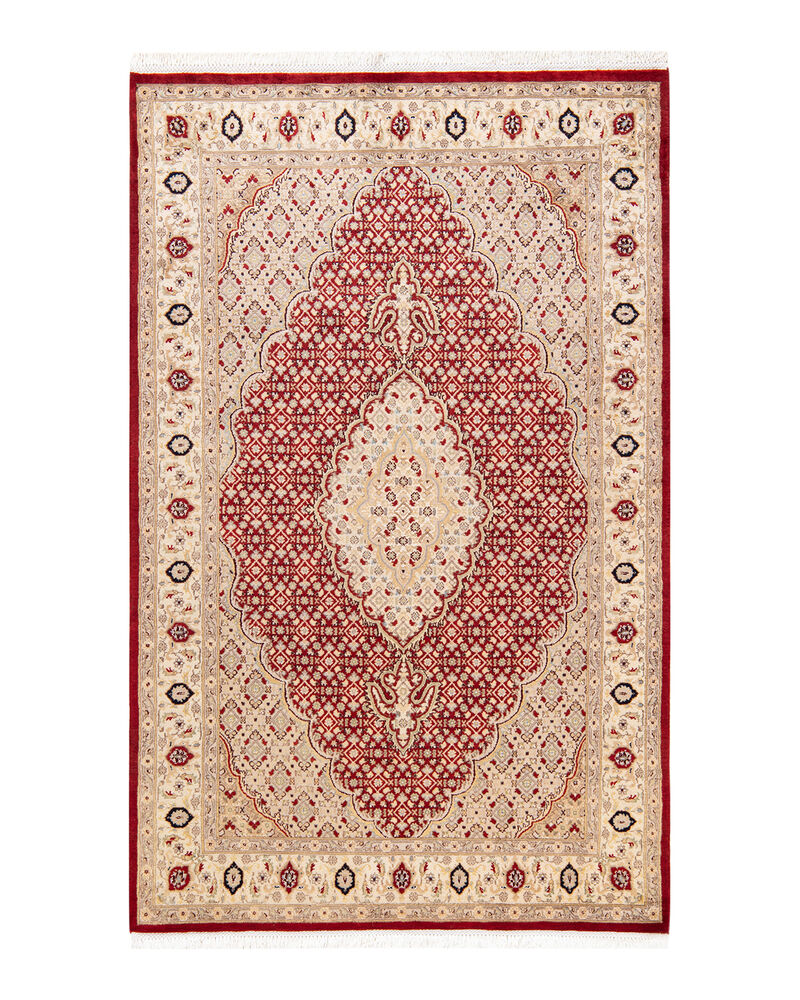 Mogul, One-of-a-Kind Hand-Knotted Area Rug  - Red, 4' 6" x 7' 3"