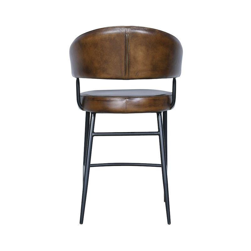 World Interiors Brisbane Dover Counter Chair in Washed Chestnut Leather image number 2