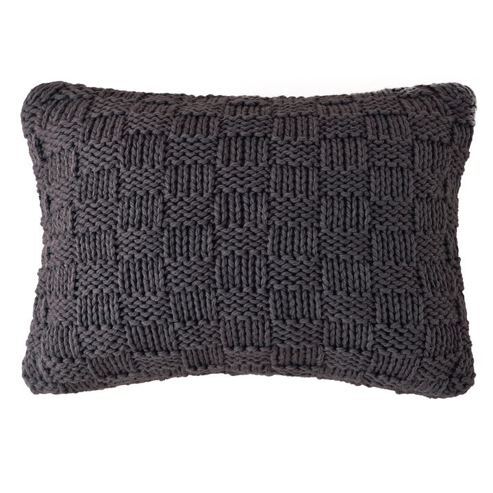 Chess Knit Slate Dutch Euro Pillow