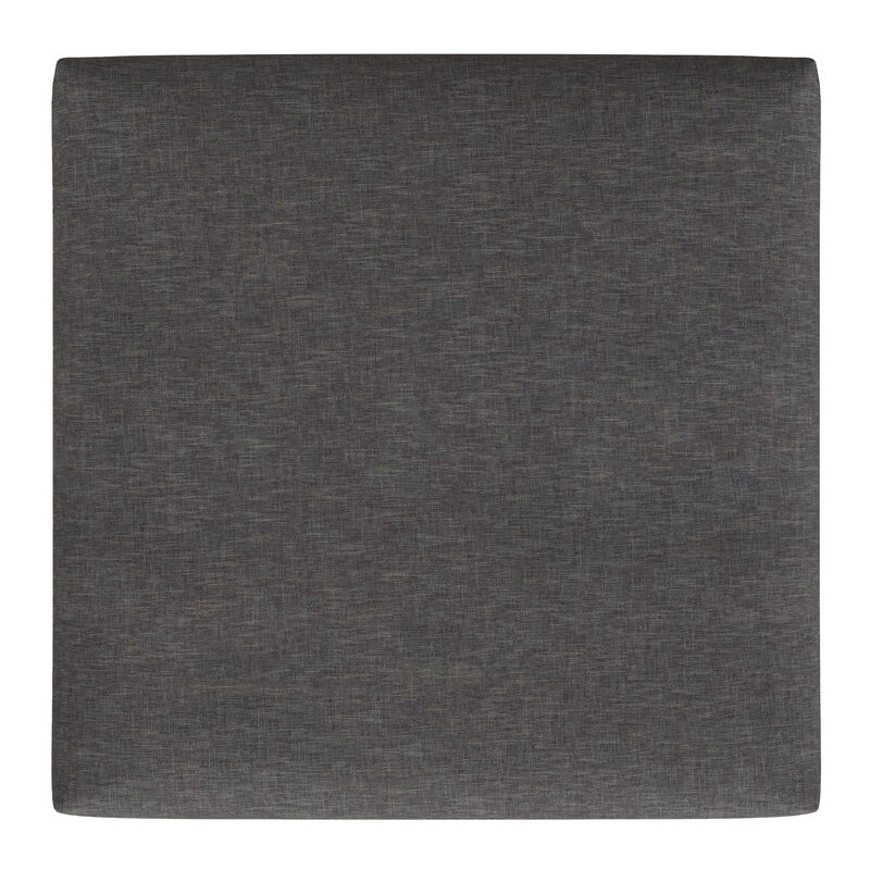 Rebecca 36 inch Wide Contemporary Square Mid Century Coffee Table Storage Ottoman with Lift Up Lid in Slate Grey Polyester Linen, Assembled