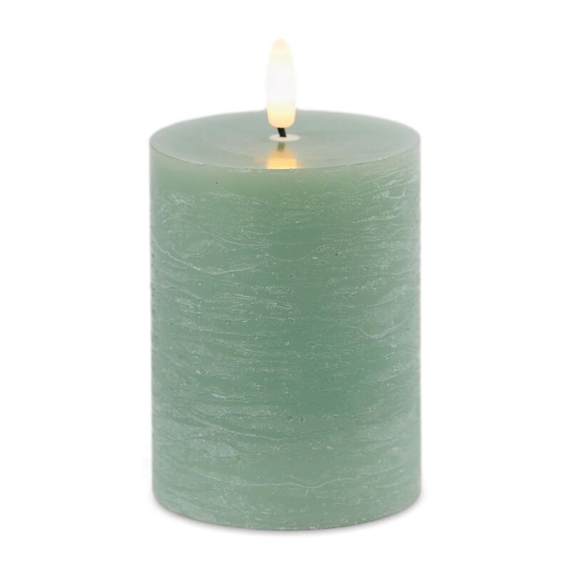 HomeRoots Set of Two Unscented Candle Flameless Pillar Candles image number 3