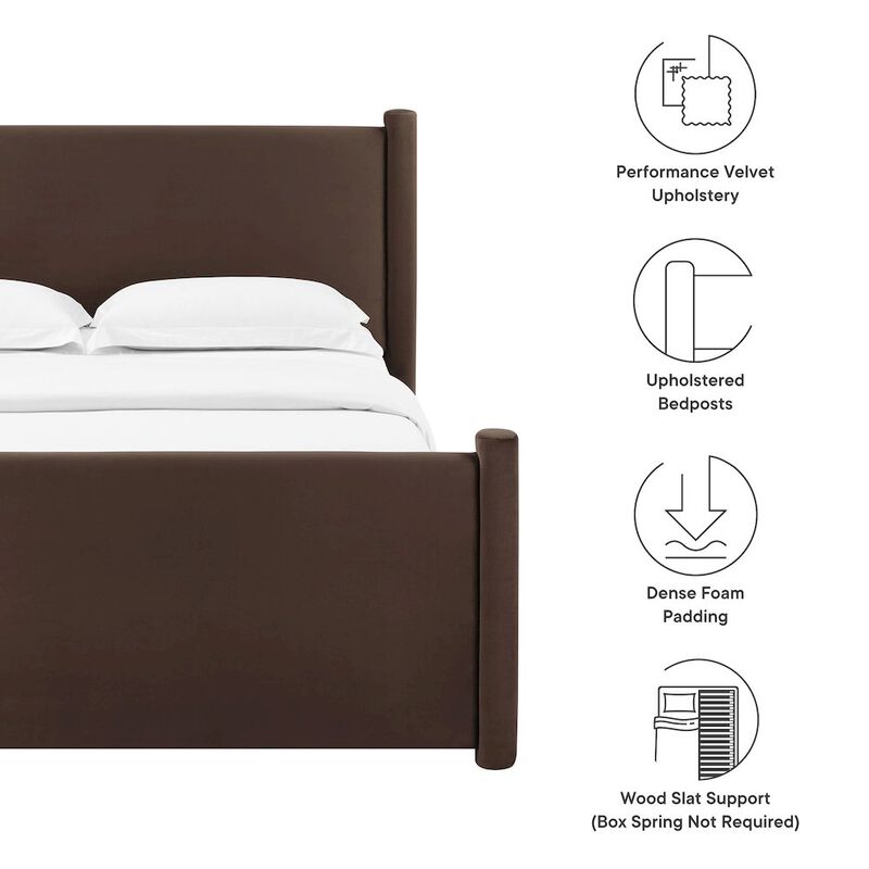 Rael Performance Velvet King Platform Bed image number 1