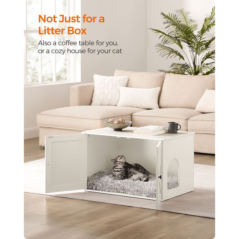 Cat Washroom Cabinet - Hidden Litter Box Enclosure with Wooden Doors