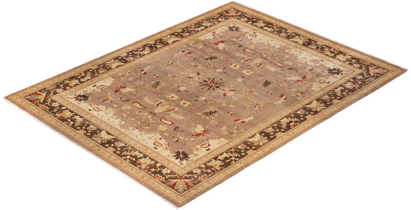 Eclectic, One-of-a-Kind Hand-Knotted Area Rug  - Brown, 8' 10" x 12' 1"