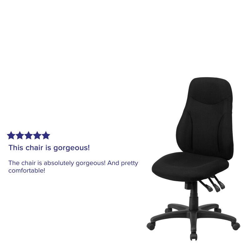 Hughes High Back Fabric Multifunction Swivel Ergonomic Task Office Chair image number 4