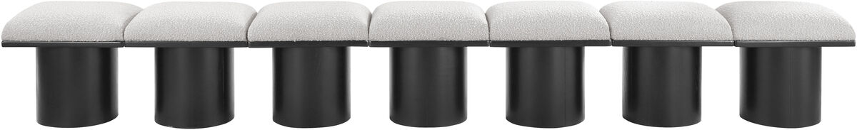 Meridian Furniture Pavilion Cream Boucle Fabric Bench