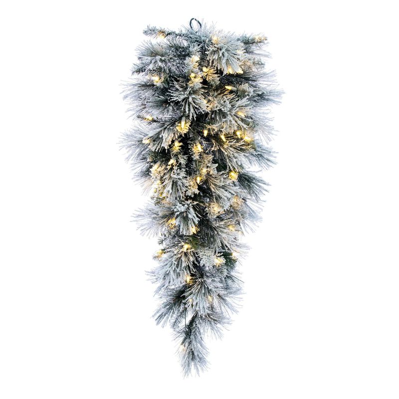 Vickerman 36" Flocked Jackson Pine Artificial Pre-Lit TearDrop with 100 Warm White Lights and 100 PVC Tips image number 0