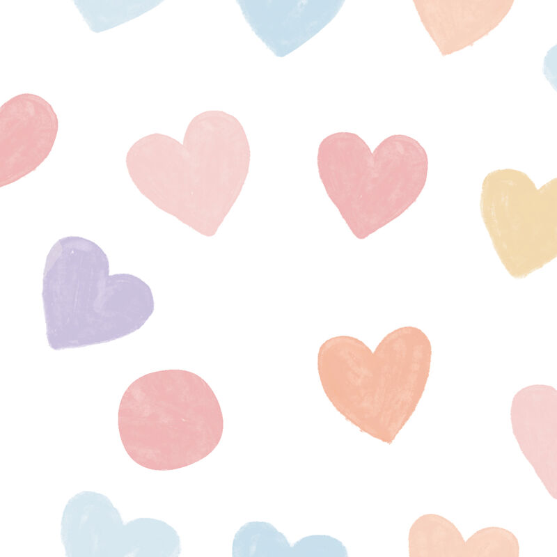 Bedtime Originals Rainbow Hearts White/Peach/Purple Baby Fitted Crib Sheet