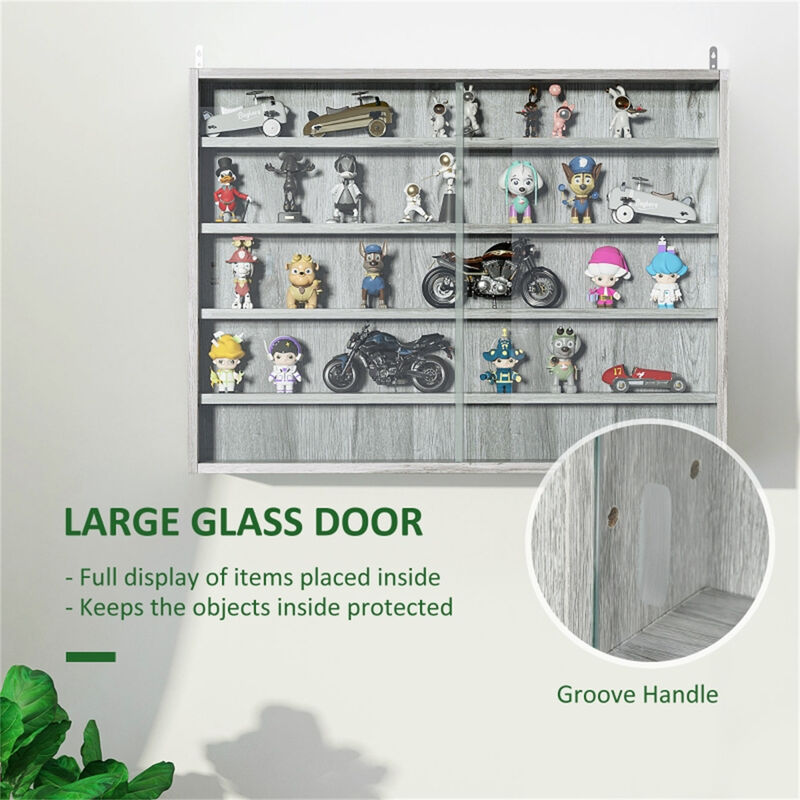 Modern Display Cabinet with Glass Shelves for Living Room or Office image number 5