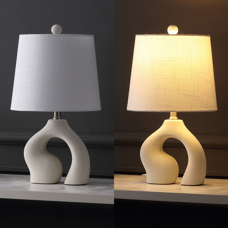 Tula 19" Scandinavian Minimalist Ceramic Arch LED Table Lamp