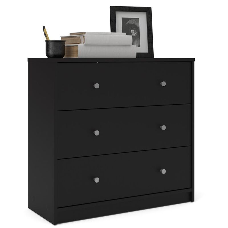 Tvilum Portland 3 Drawer Chest - Black