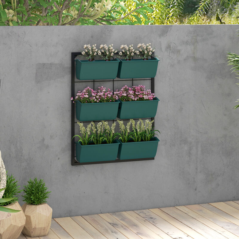 Hivvago 3-Tier Wall Hanging Planter with 6 Pots image number 1