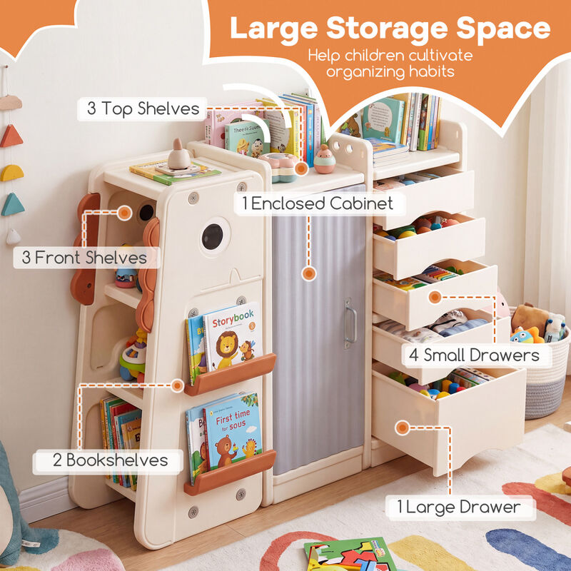 Toy Storage Organizer for Kids with 5 Removable Bins and Shelves image number 7