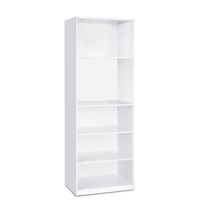 JAYA Simple Home 5-Shelf Bookcase - White