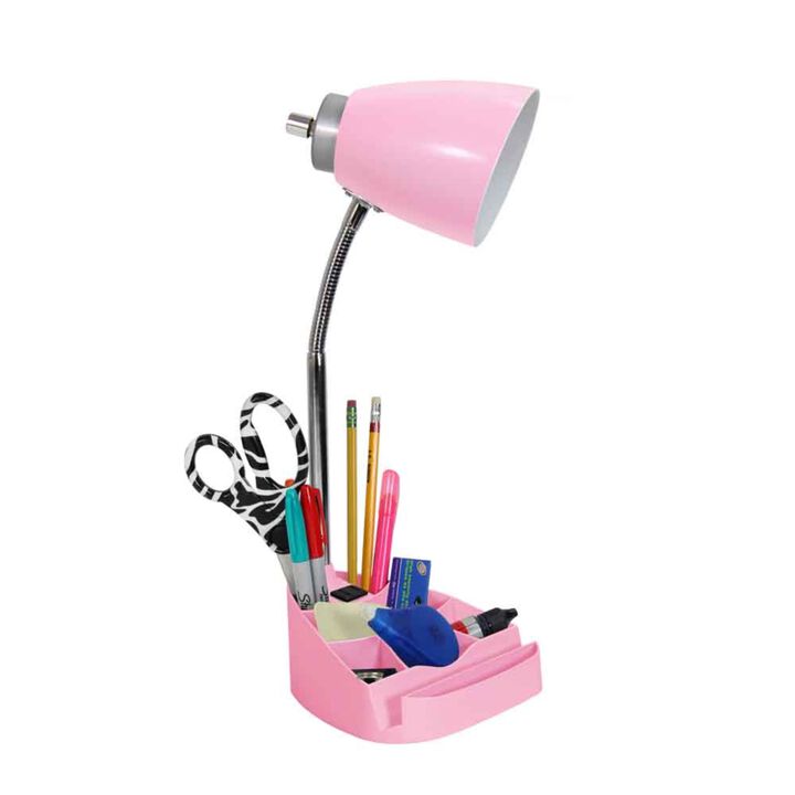 Limelights Gooseneck Organizer Desk Lamp with iPad Tablet Stand Book Holder and Charging Outlet
