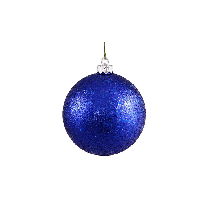 Holographic Glitter Lavish Blue Shatterproof Christmas Ball Ornament 4" (100mm)